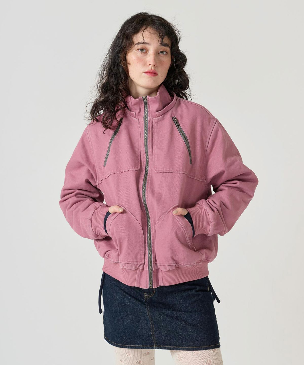 ジップアップフード付き ボンバージャケット | Leina | TINA：JOJUN