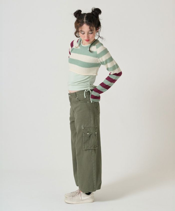 TINA：JOJUNドロストコットン ワイドパンツ カーゴパンツ ドロストコットン ワイドパンツ TINA：JOJUN 全2色｜tnj731-0706