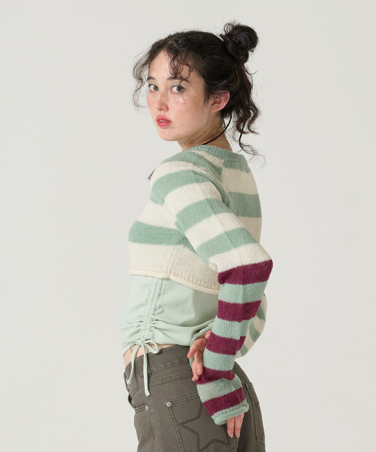 トップス/ロンT/ドロスト/カラー