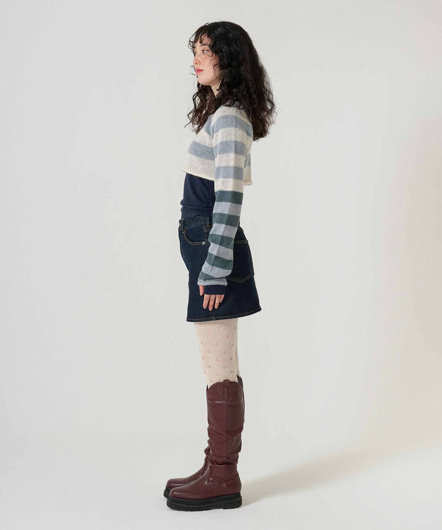 ニット/プルオーバー/ボーダー/クロップド丈