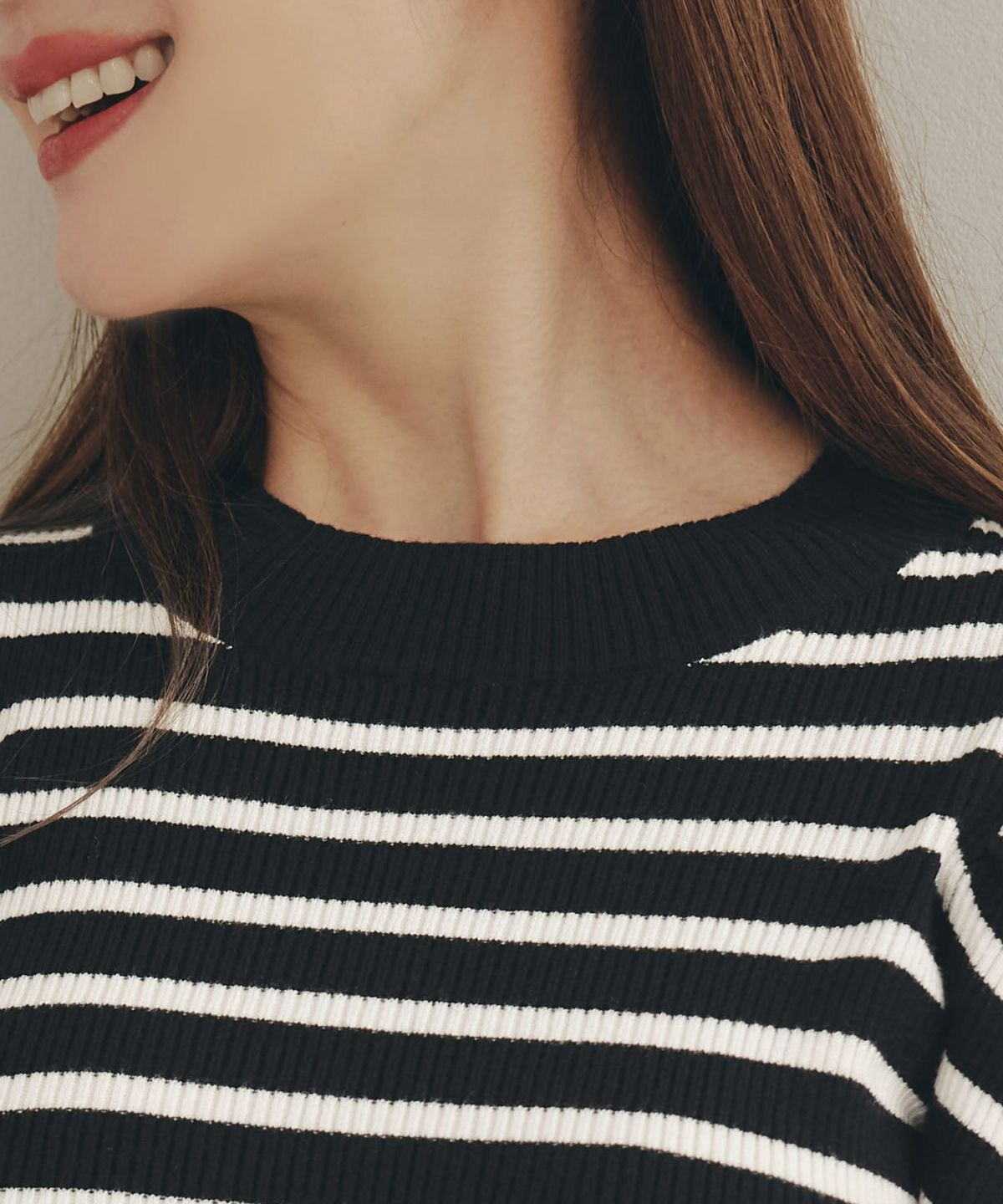 手洗い可ニットトップス秋春冬白黒長袖レディースかわいいきれいめオフィスジョイントスペース