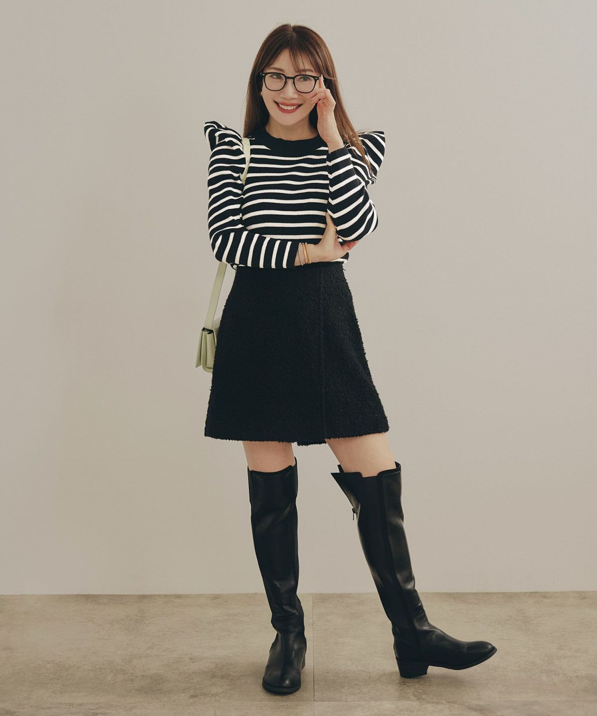 手洗い可ニットトップス秋春冬白黒長袖レディースかわいいきれいめオフィスジョイントスペース