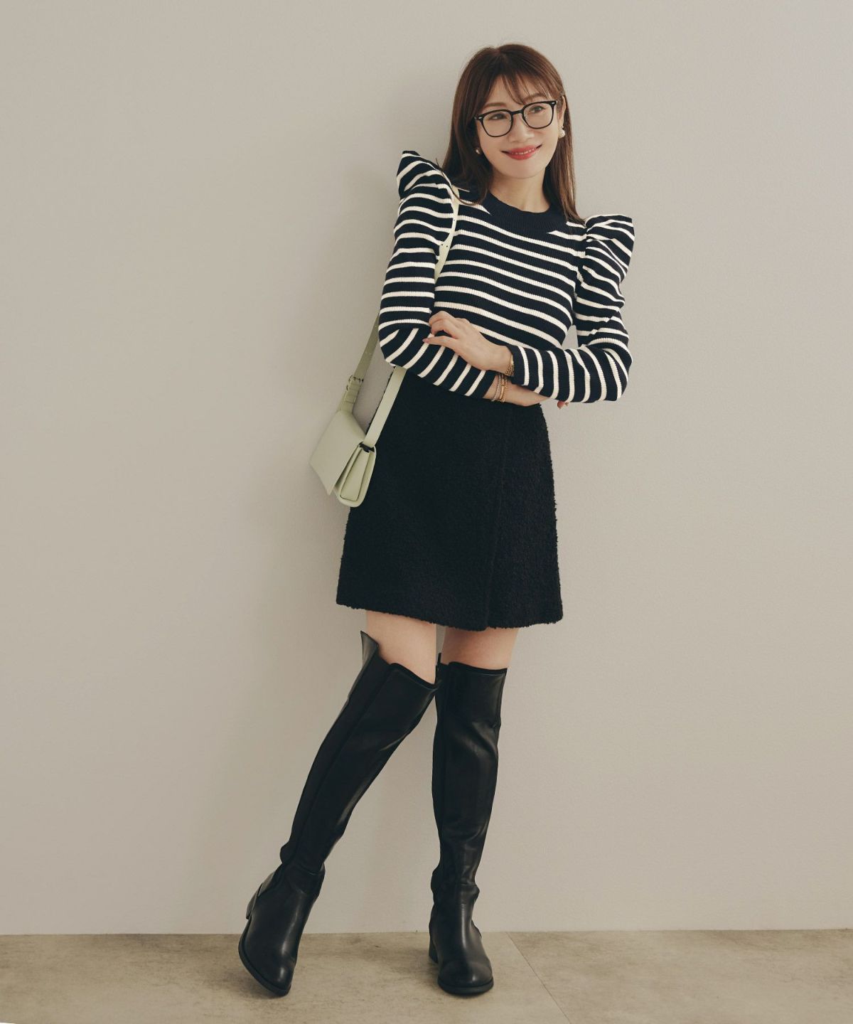 手洗い可ニットトップス秋春冬白黒長袖レディースかわいいきれいめオフィスジョイントスペース