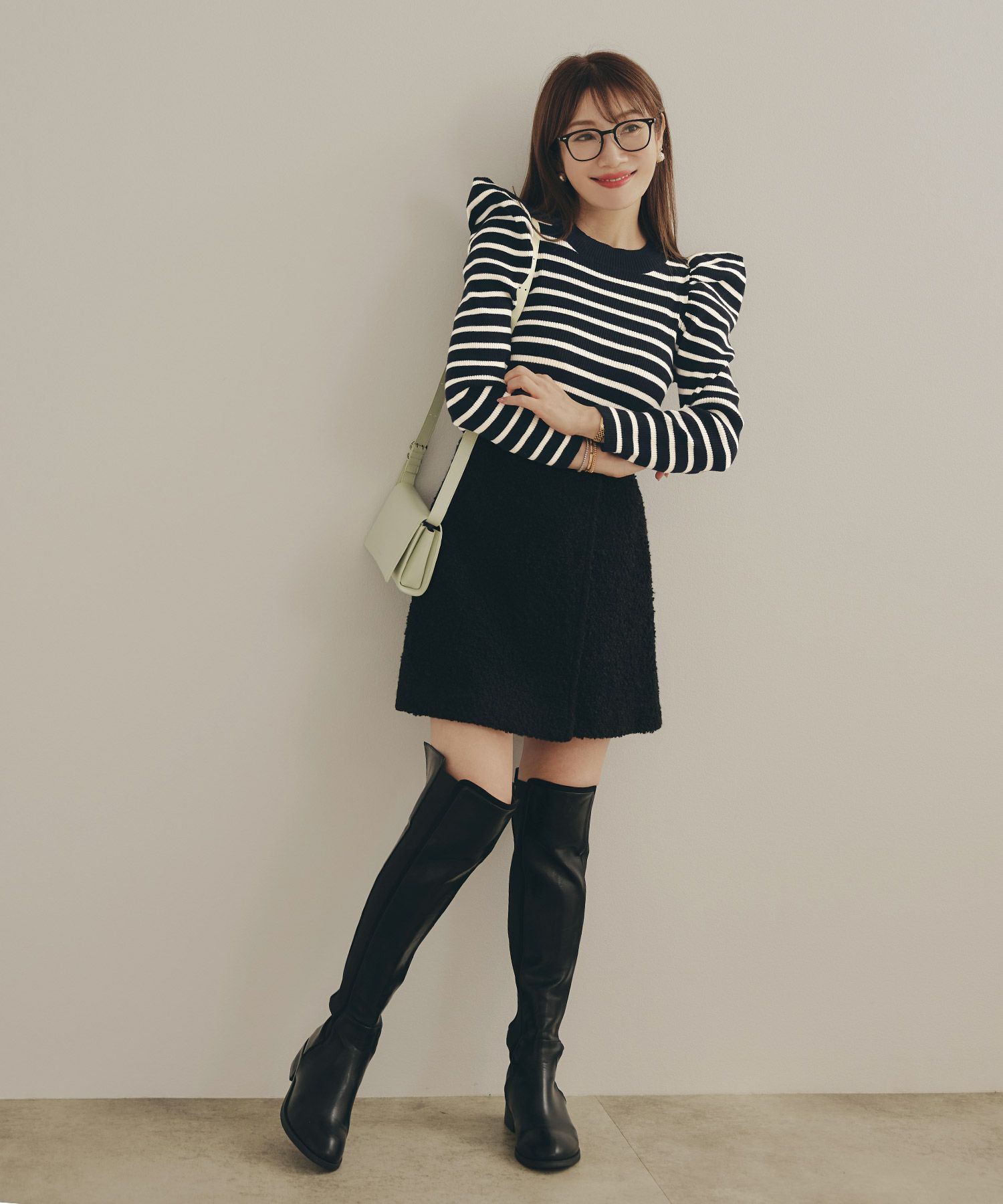 手洗い可ニットトップス秋春冬白黒長袖レディースかわいいきれいめオフィスジョイントスペース