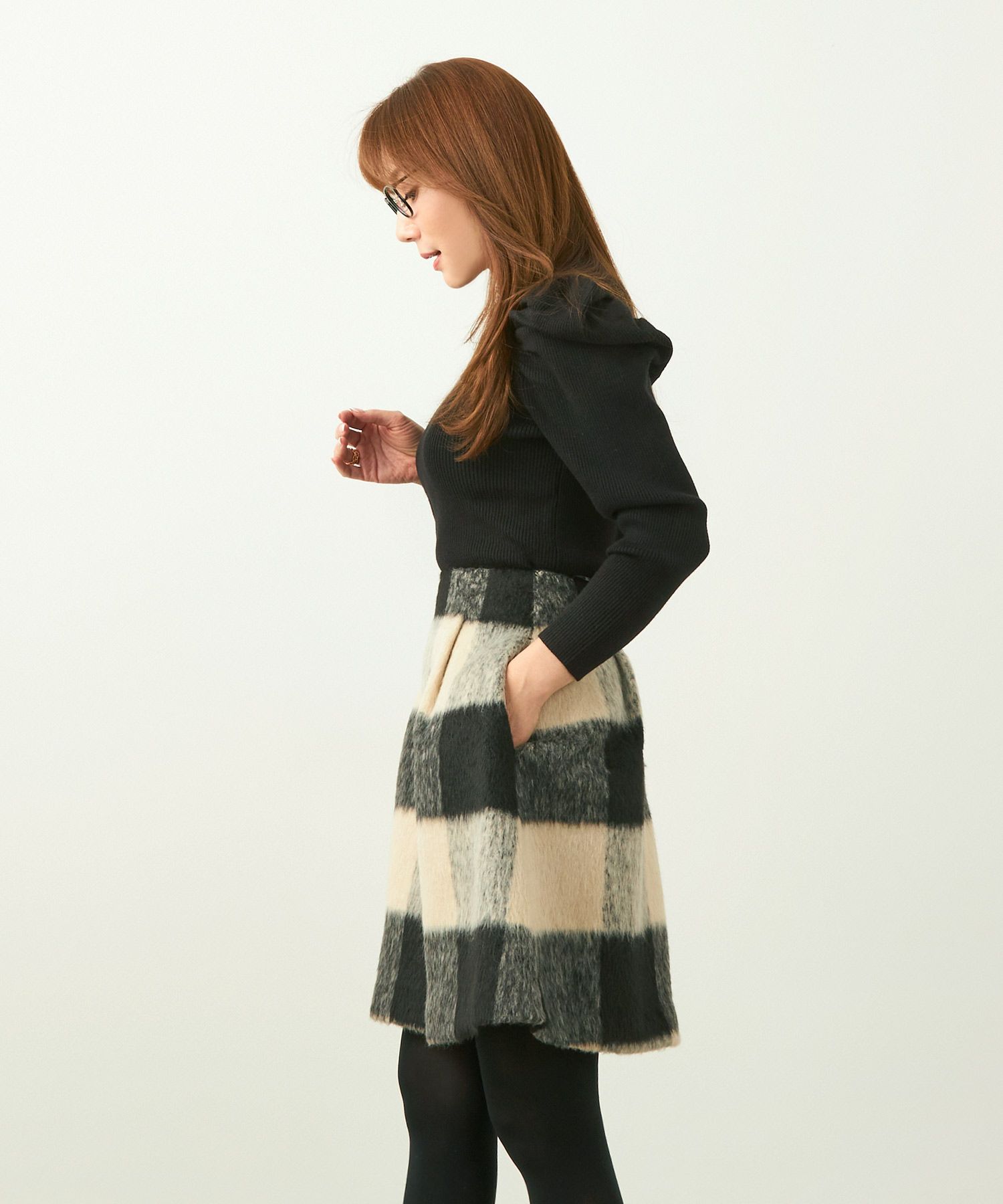 手洗い可 ニット トップス 秋春 冬 白黒 長袖 レディース かわいい きれいめ オフィス ジョイントスペース