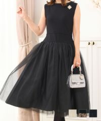 チュールドッキングニットワンピースPrimaScherrer全3色｜psc341-0901【1】