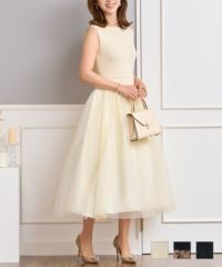 チュールドッキングニットワンピースPrimaScherrer全3色｜psc341-0901【1】