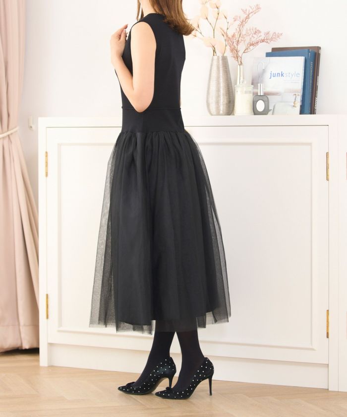 sheller シェリエ ドレス バックZIPウールフリルミニワンピース 美品 シアードッキングフリルミニワンピース（ワンピース）｜Darich