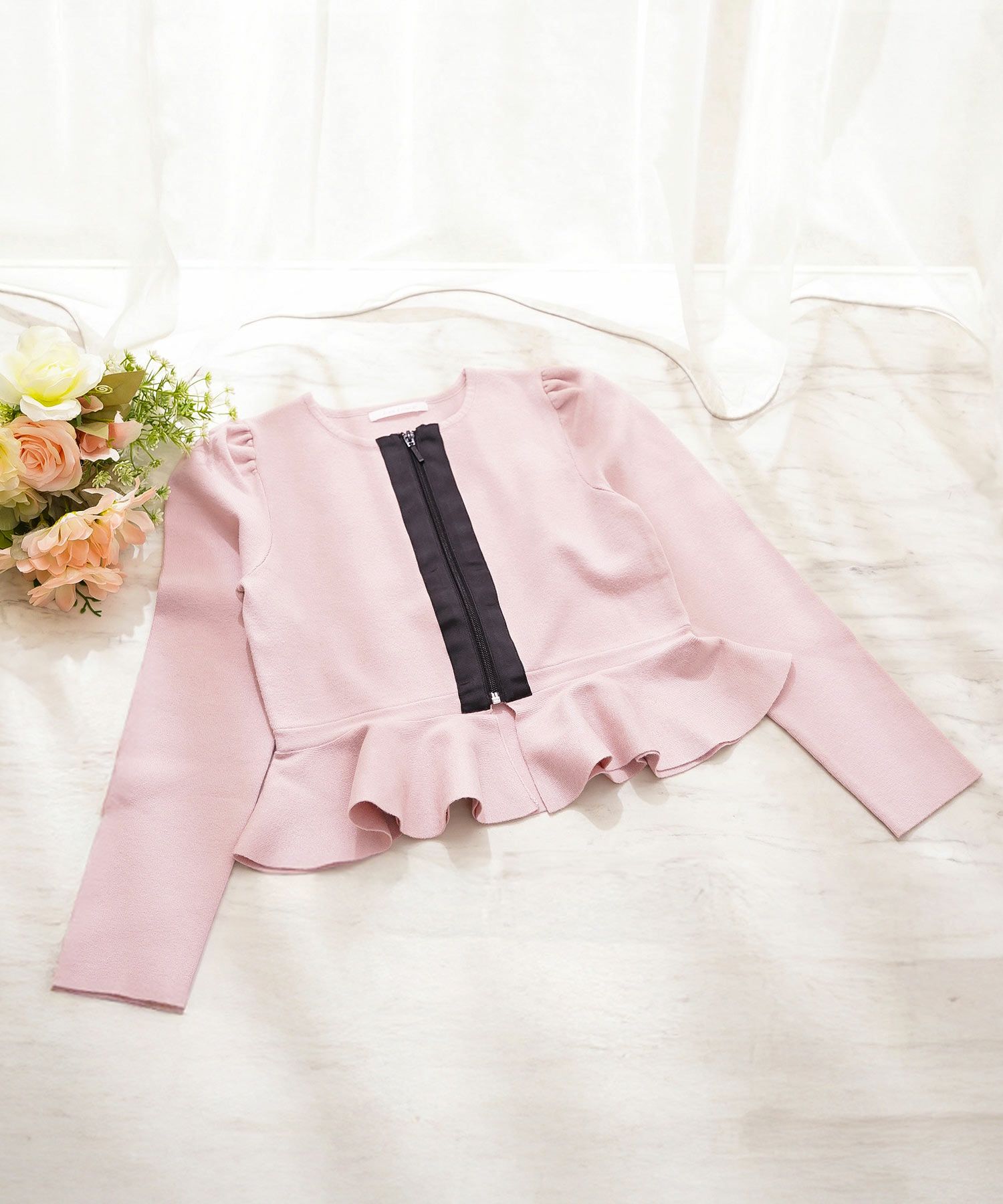 ニットトップスレディース大人オフィスきれいめかわいいカーディガン羽織り白黒秋冬春ジョイントスペース