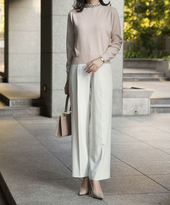 ビジューネック ニット プルオーバー HUIT 全4色|hit441-0194 ビジューネック ニット プルオーバー HUIT 全4色|hit441-0194