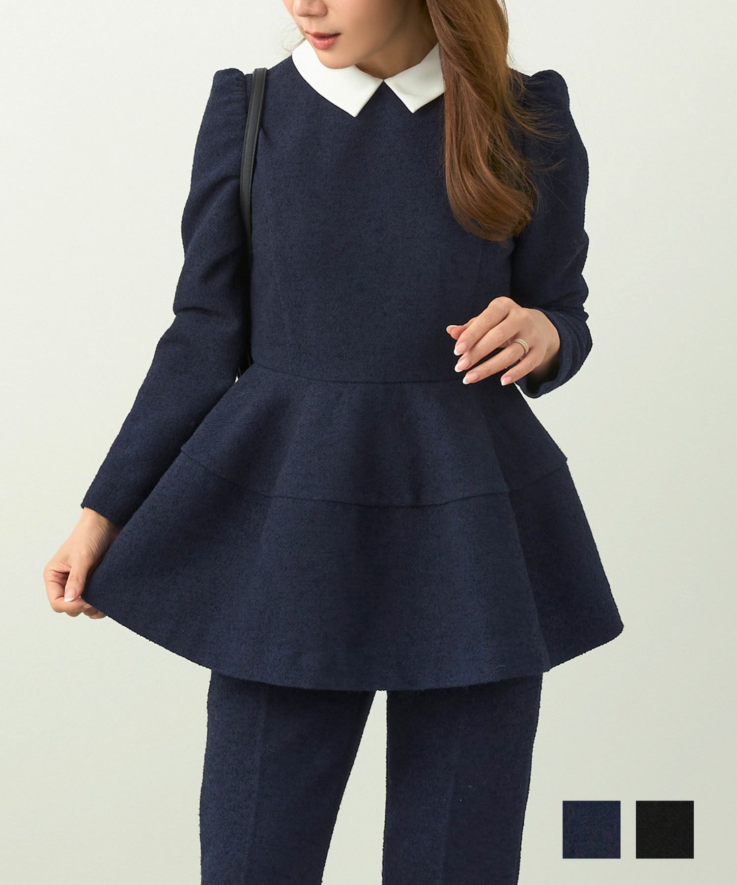 オケージョン 襟付き コクーンペプラム プルオーバー Liala×PG