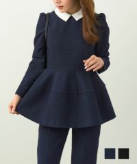 オケージョン 襟付き コクーンペプラム プルオーバー Liala×PG