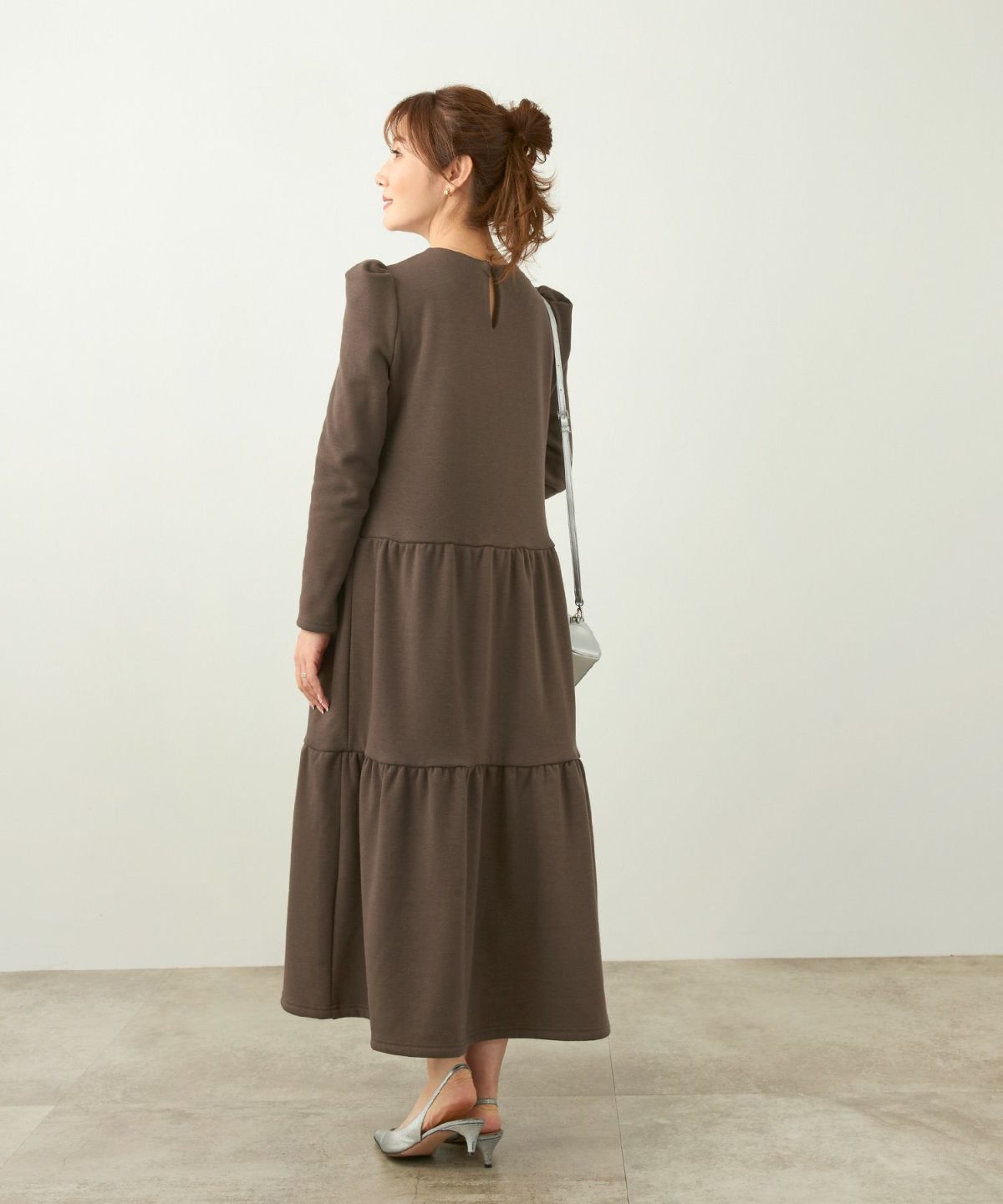 手洗い可ワンピースレディースかわいいきれいめ大人黒秋冬大きめあたたかいウォッシャブルジョイントスペース