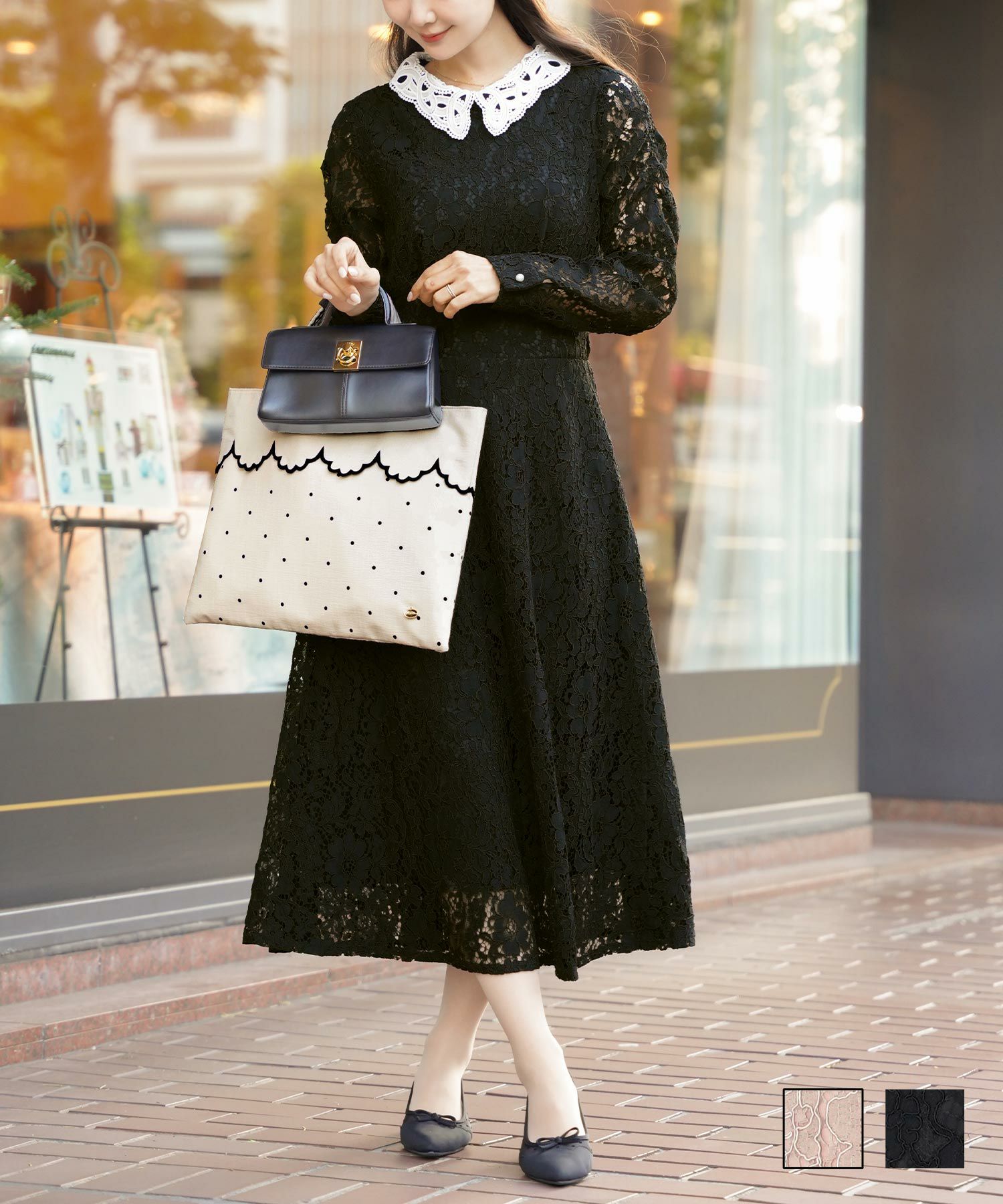 FINAL-SALE レース オケージョン ワンピース 長袖 le reve vaniller 全 
