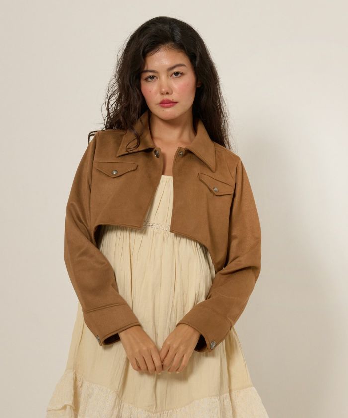 フェイクスエード ショートジャケット TINA:JOJUN 全2色 フェイクスエード ショートジャケット TINA:JOJUN 全2色