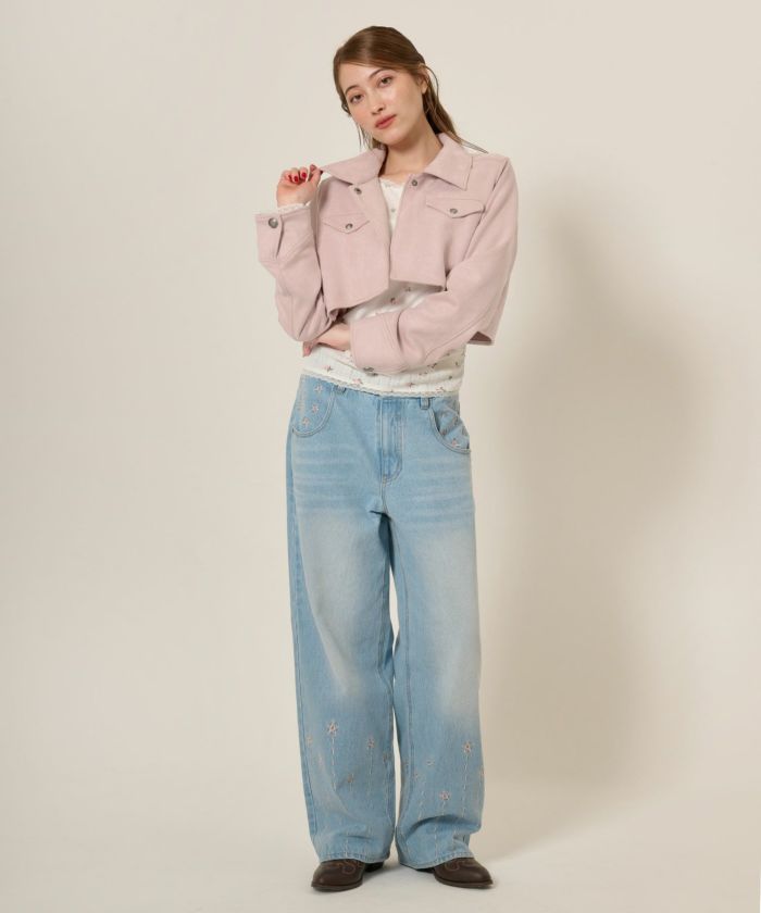 フェイクスエード ショートジャケット TINA:JOJUN 全2色 フェイクスエード ショートジャケット TINA:JOJUN 全2色