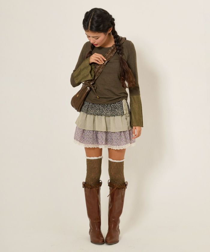 hieta ティナショルダーバッグ　ブラウン チェック柄 ショルダーバッグ TINA：JOJUN（ショルダーバッグ