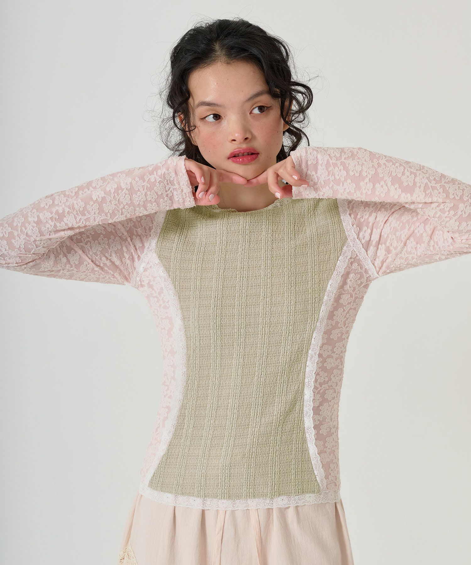 トップス/異素材/コンパクト