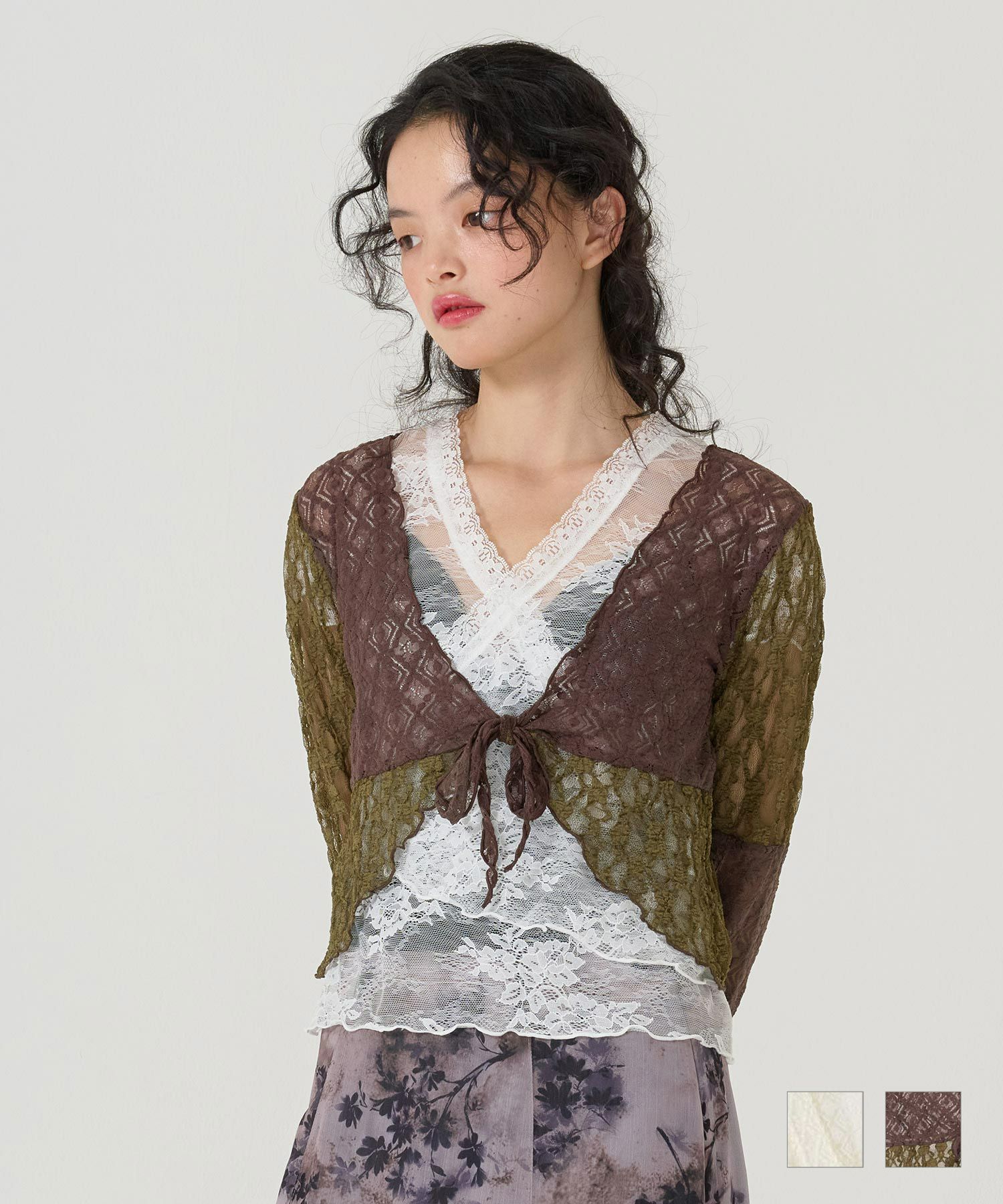 トップス/カーディガン/シアー/カシュクール