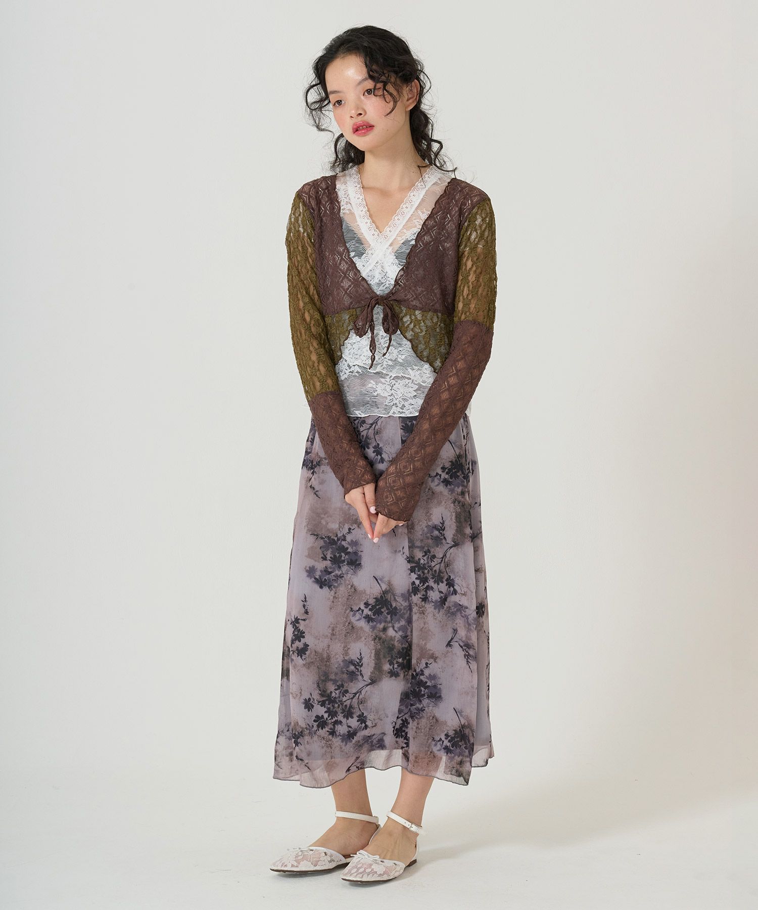 スカート/ボトムス/花柄/プリント