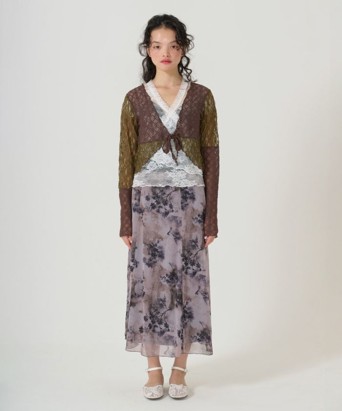 スカート/ボトムス/花柄/プリント