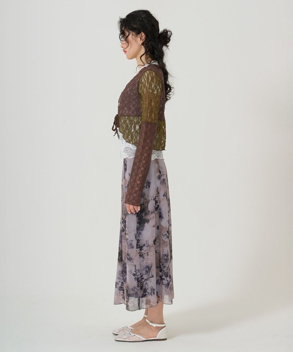 スカート/ボトムス/花柄/プリント