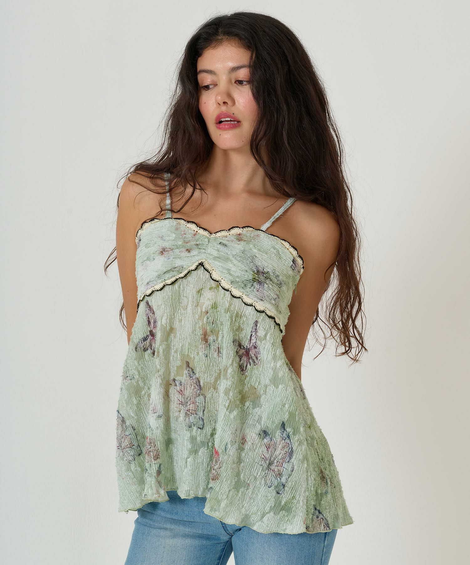 チュニック/ビンテージライク/バタフライ/トップス