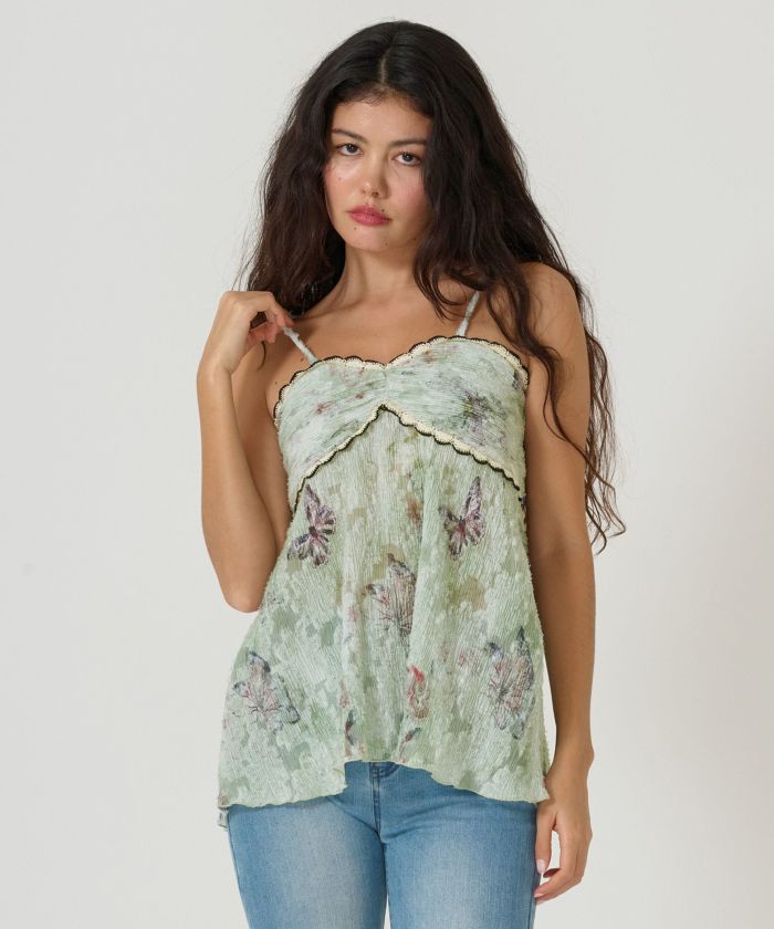 チュニック/ビンテージライク/バタフライ/トップス