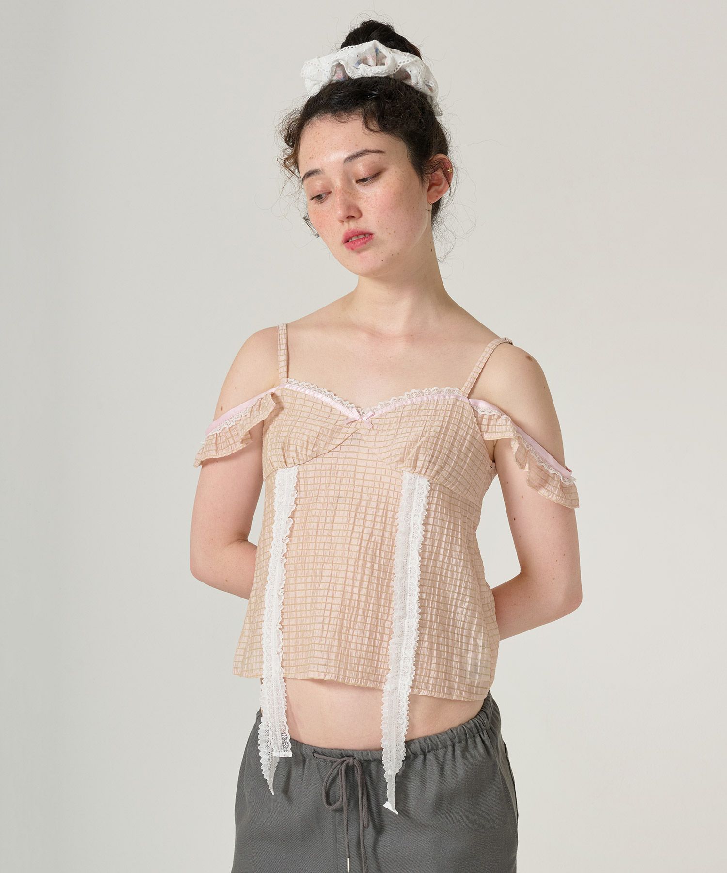 トップス/シアー/透け感/キャミソール