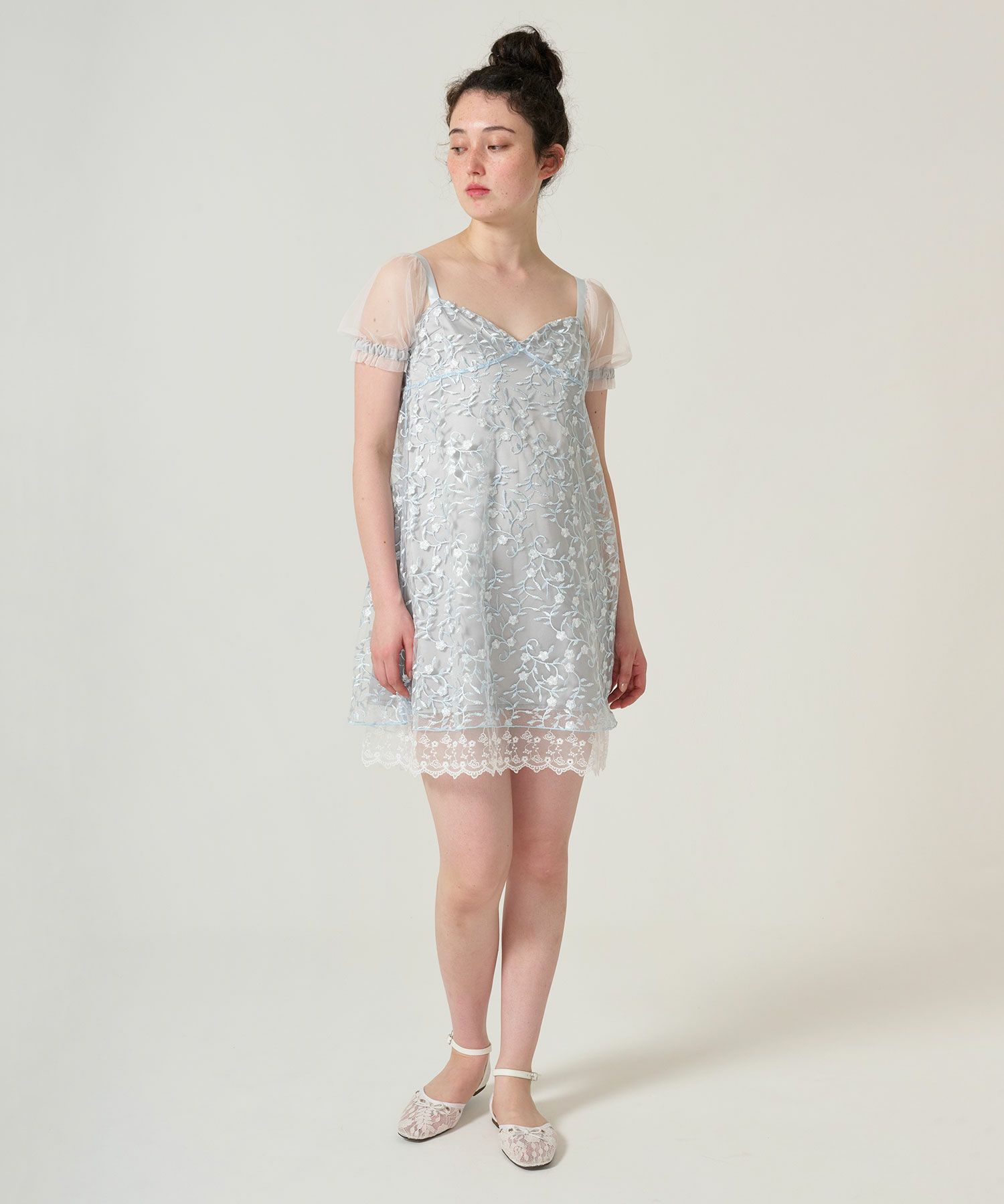 ワンピース/ドレス/チュール/花柄/レース