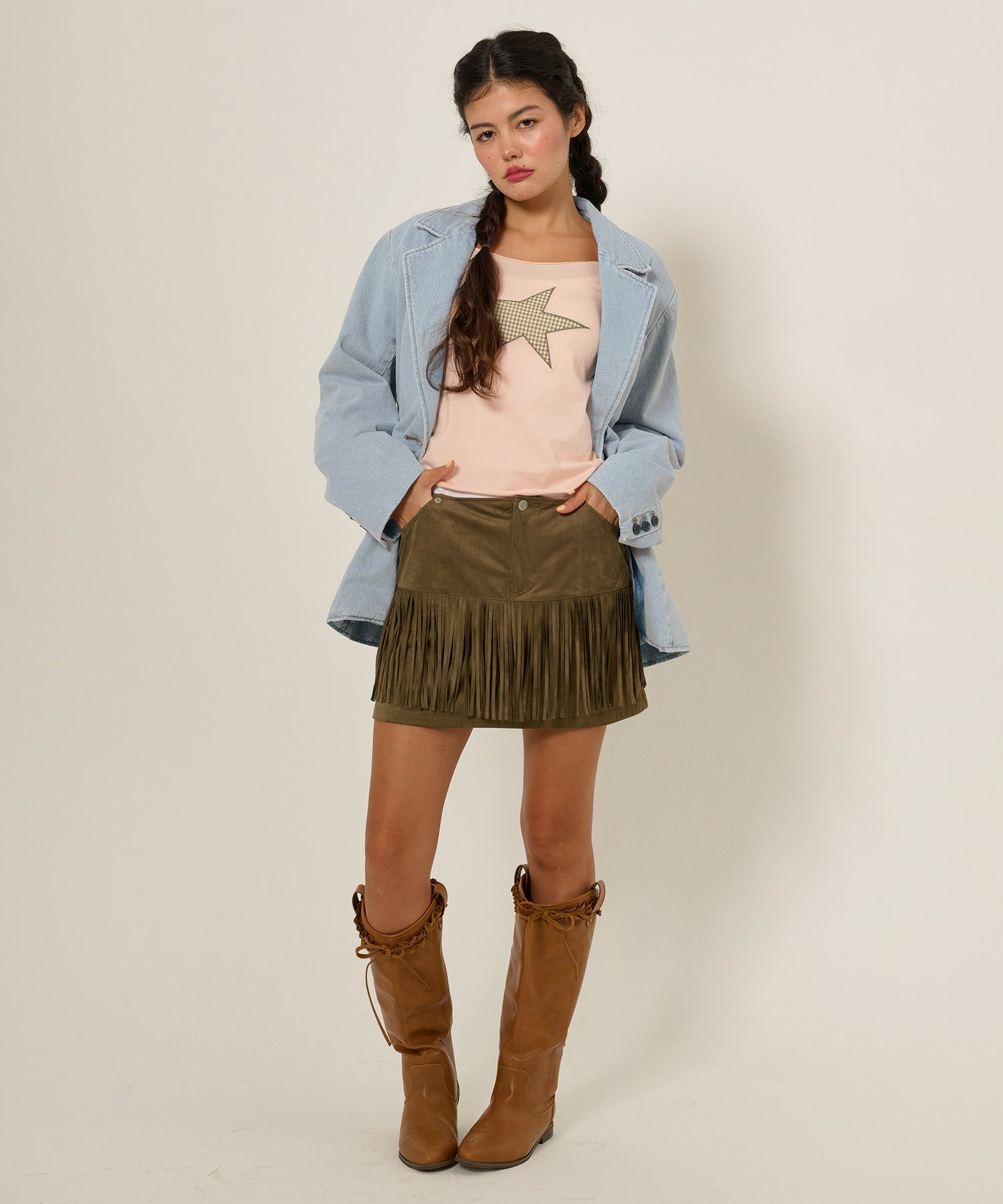 ジャケット/デニム/アウター/インディゴ/サックス