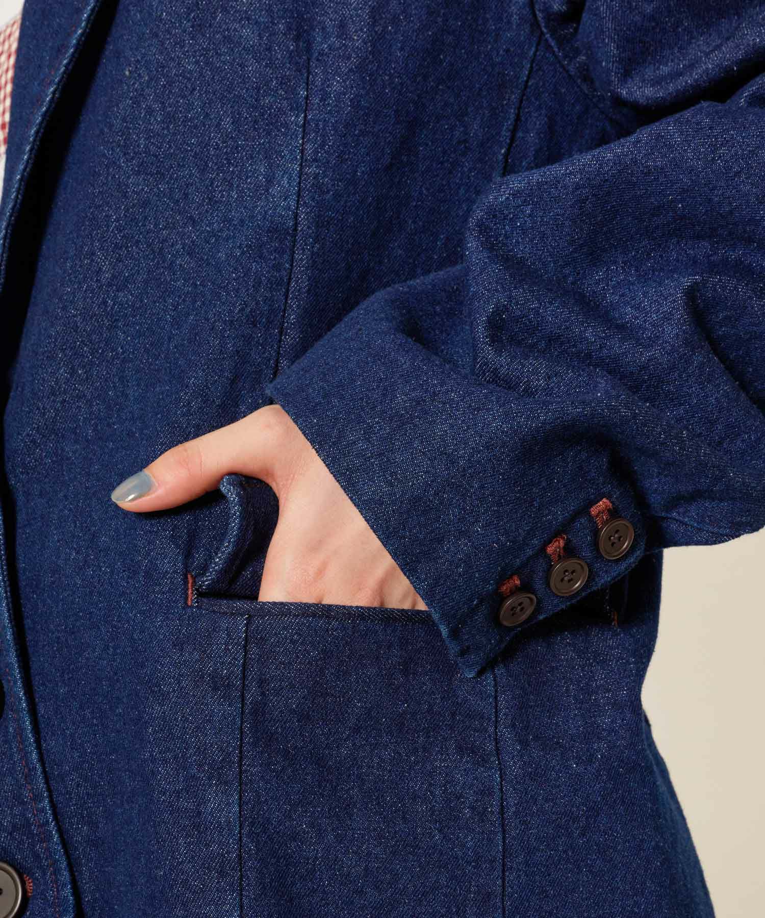 ジャケット/デニム/アウター/インディゴ/サックス