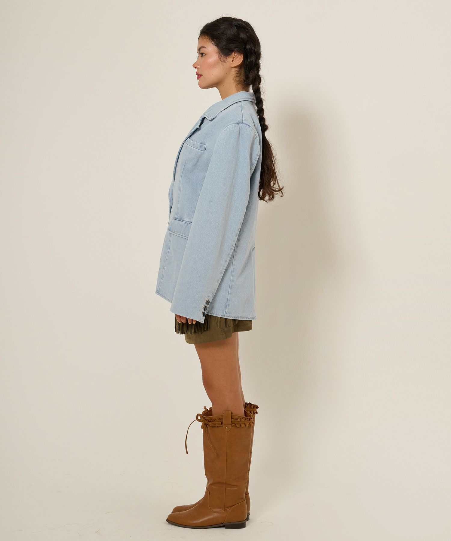 ジャケット/デニム/アウター/インディゴ/サックス