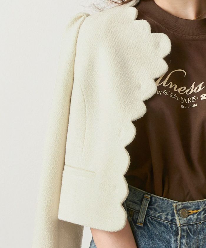 オケージョン スカラップ ショート ジャケット Liala×PG 全3色｜lpg241