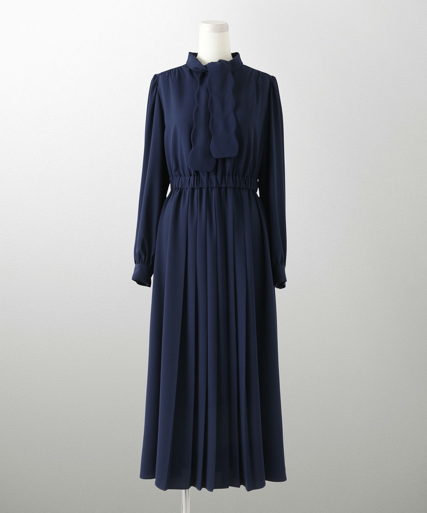 オケージョンシーン スタンドネック エレガント クラシカル 授乳 ウエストゴム/アイボリー/ネイビー/S/M