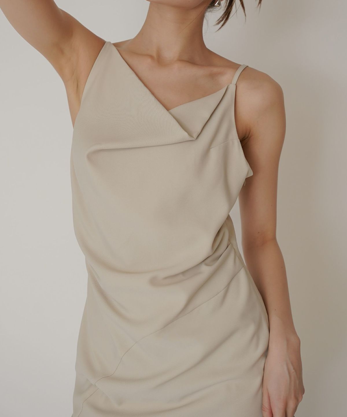 アシンメトリー ドレープ キャミ ワンピース KINO THE KEI