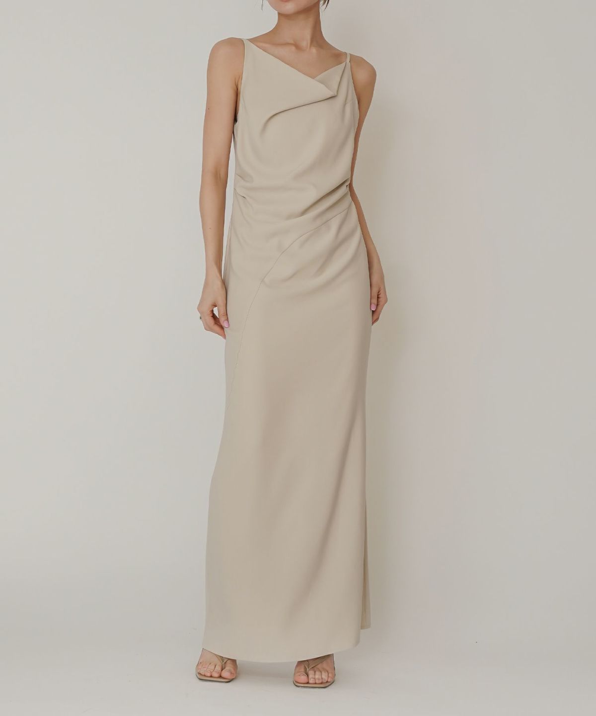 アシンメトリー ドレープ キャミ ワンピース KINO THE KEI