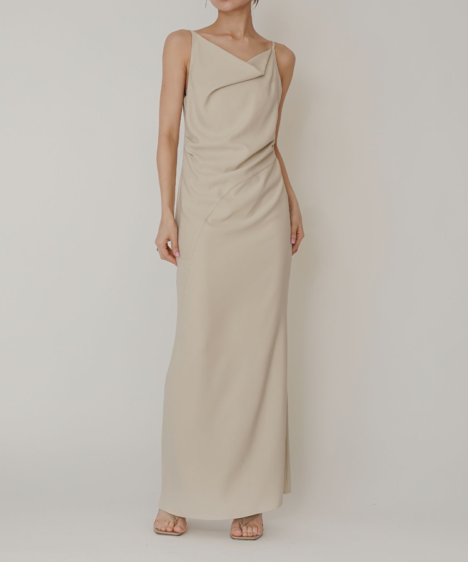 アシンメトリー ドレープ キャミ ワンピース KINO THE KEI