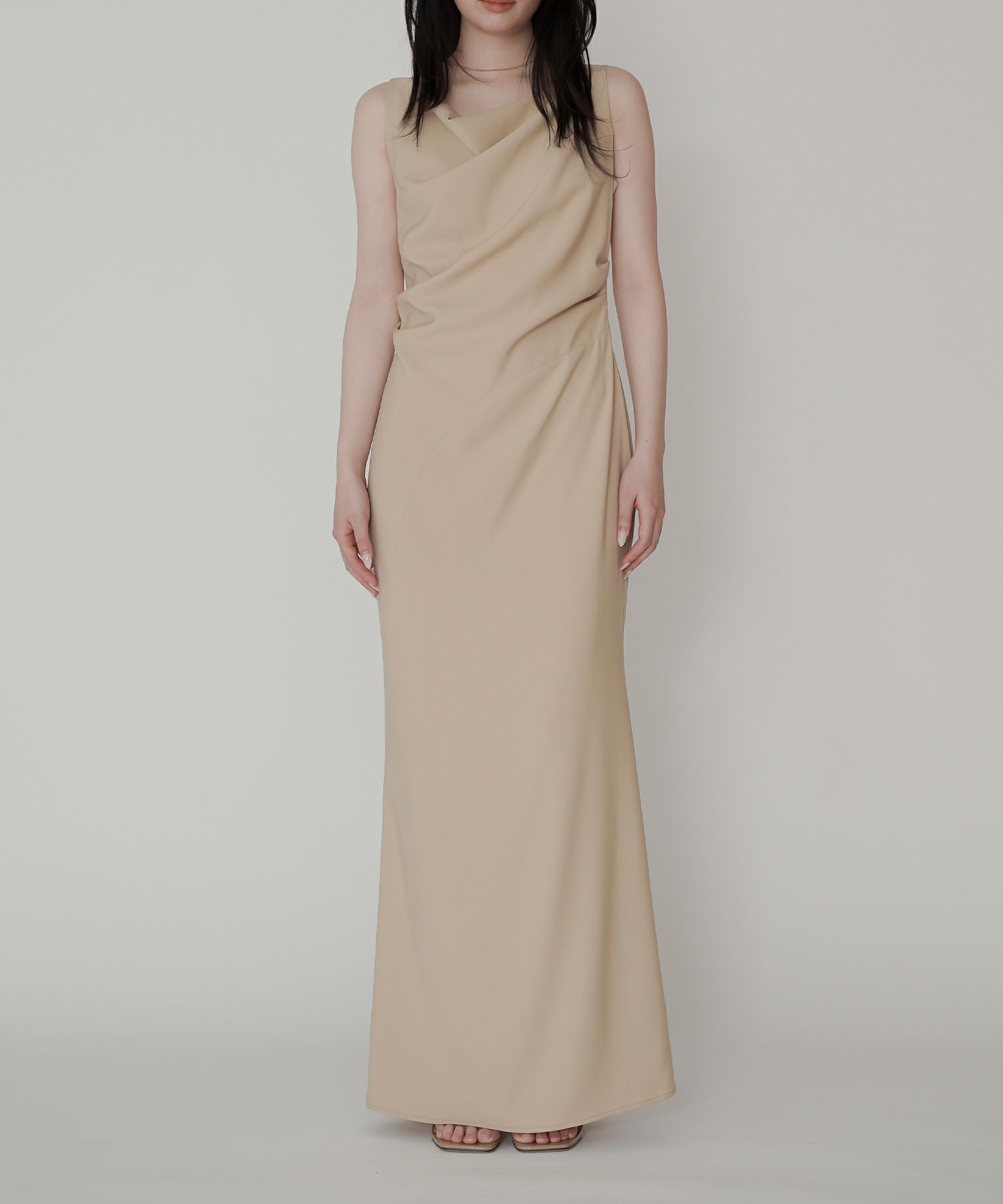 アシンメトリー ドレープ キャミ ワンピース KINO THE KEI