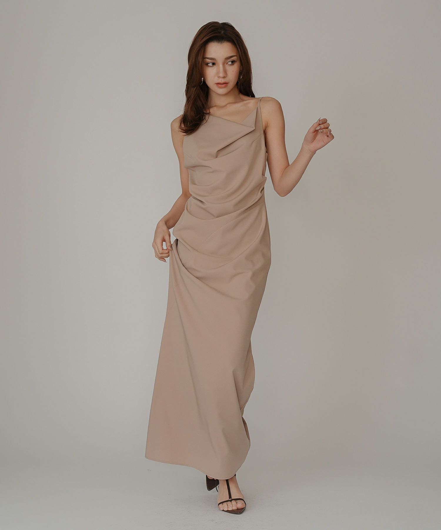 アシンメトリー ドレープ キャミ ワンピース KINO THE KEI