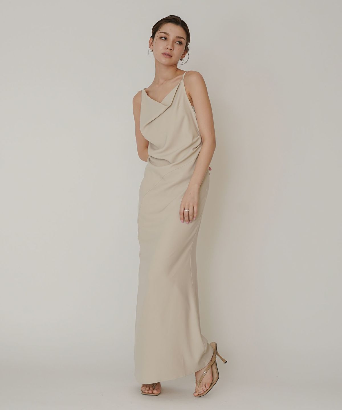 アシンメトリー ドレープ キャミ ワンピース KINO THE KEI