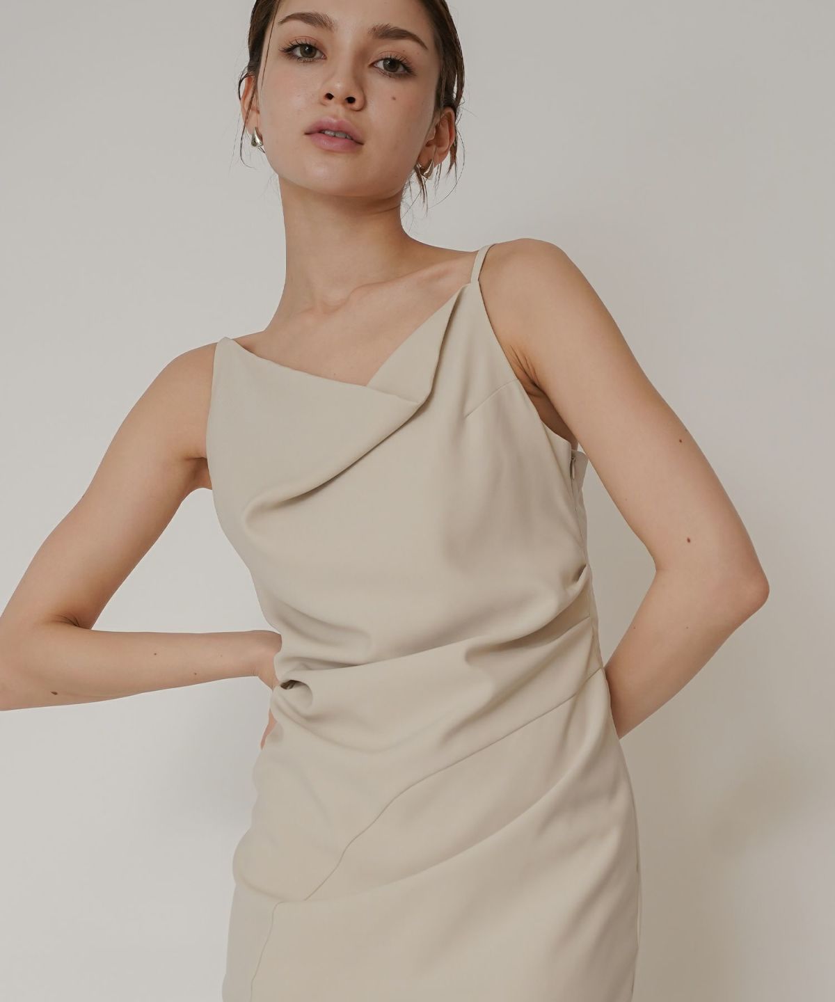アシンメトリー ドレープ キャミ ワンピース KINO THE KEI