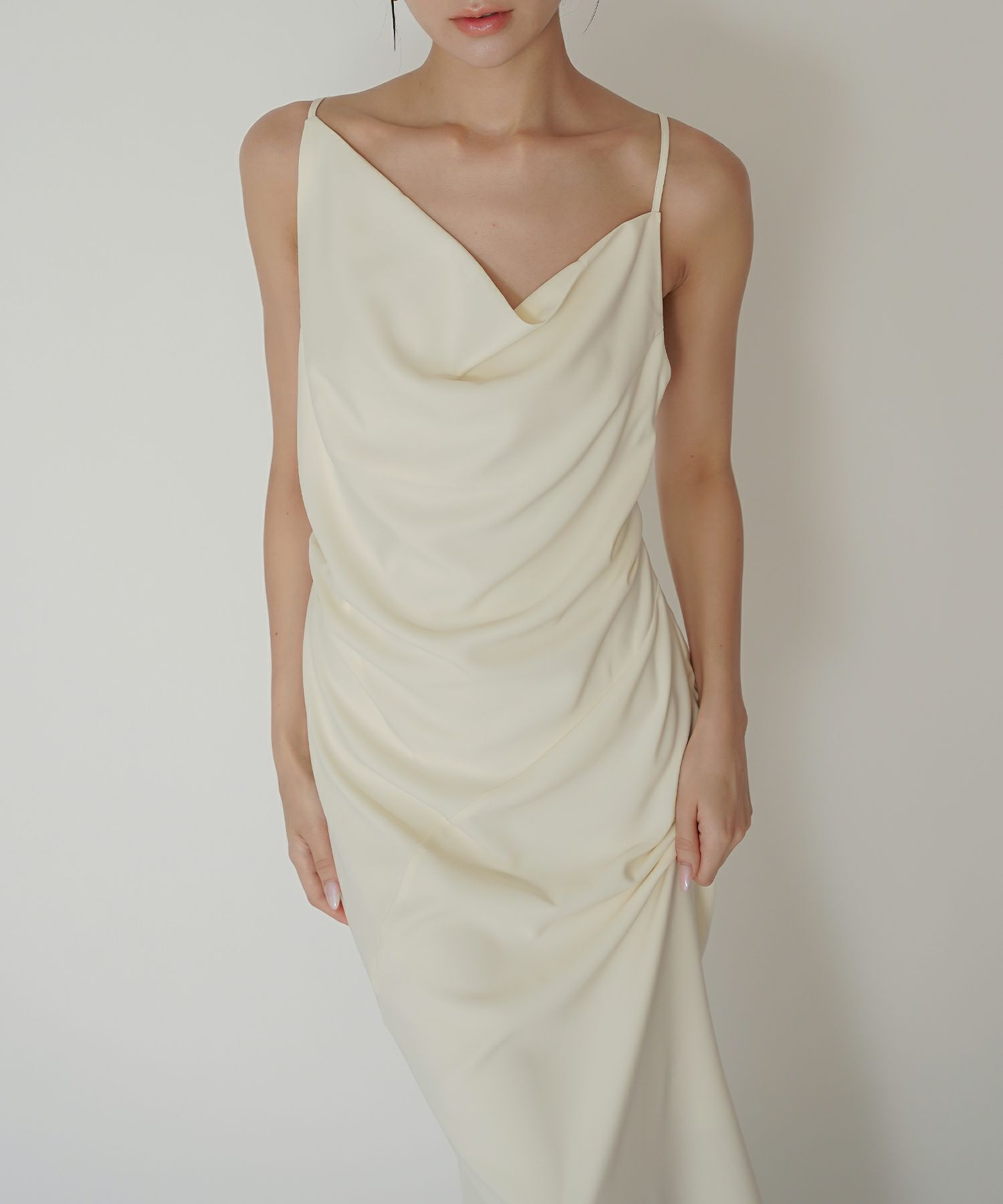 アシンメトリー ドレープ キャミ ワンピース KINO THE KEI