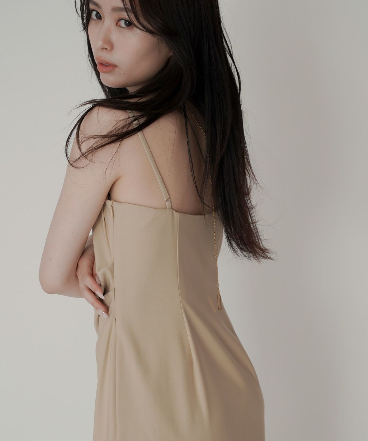 アシンメトリー ドレープ キャミ ワンピース KINO THE KEI