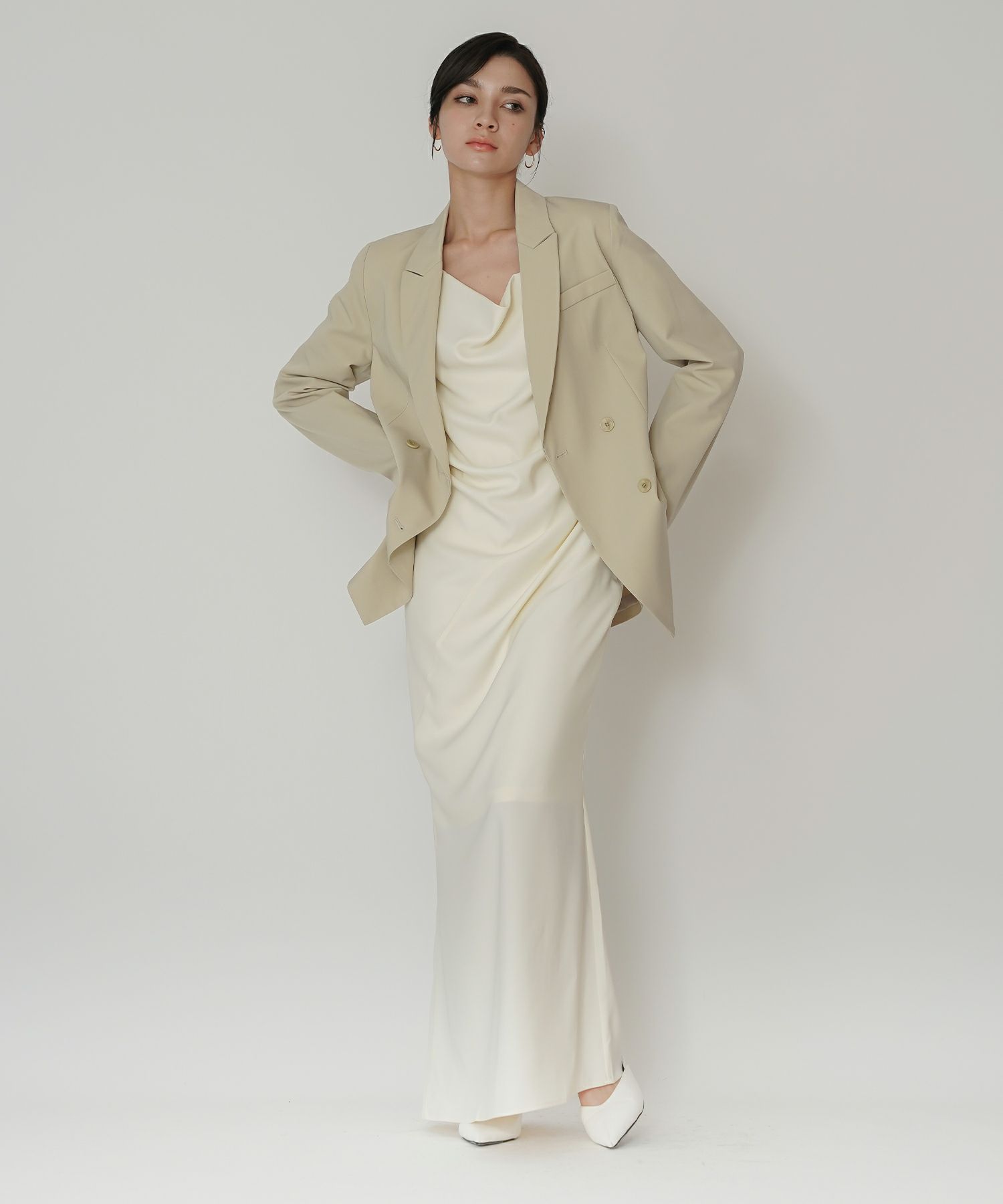 アシンメトリー ドレープ キャミ ワンピース KINO THE KEI