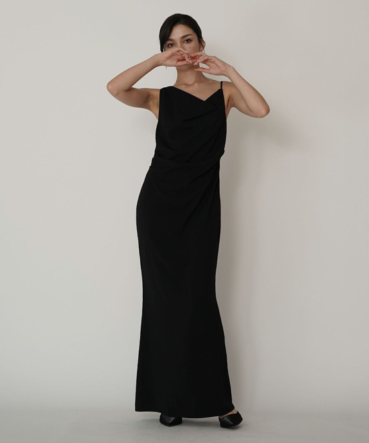 アシンメトリー ドレープ キャミ ワンピース KINO THE KEI