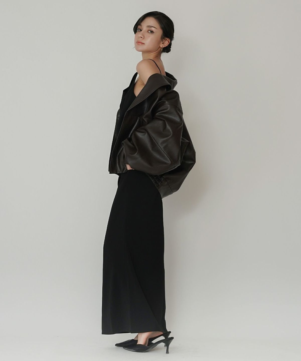 アシンメトリー ドレープ キャミ ワンピース KINO THE KEI