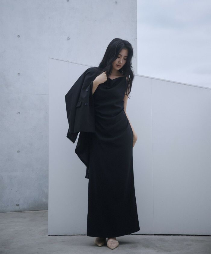 アシンメトリー ドレープ キャミ ワンピース KINO THE KEI