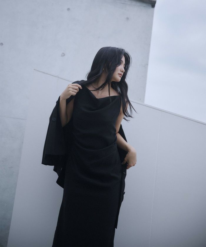 アシンメトリー ドレープ キャミ ワンピース KINO THE KEI