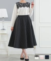 レースヨーク バイカラー ブラウス 長袖 Prima Scherrer plus